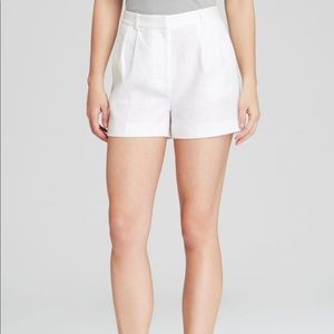 Michael Kors high-waist pleated white shorts